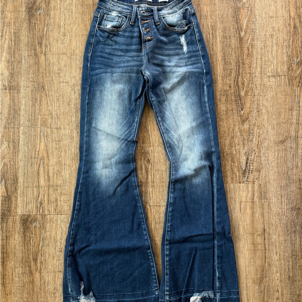 KanCan Dark Blue Flare Jeans